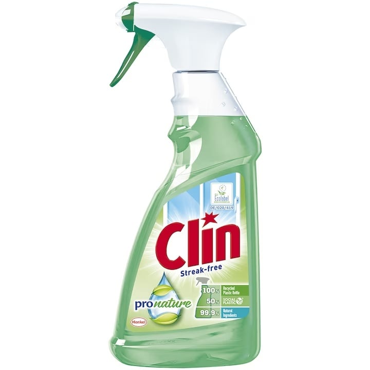 Soluție geamuri cu pompiță Clin, 500ml