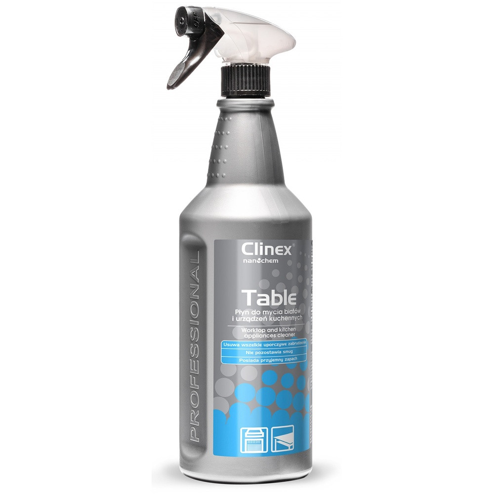 Soluție pentru curățare suprafețe și aparate din bucătărie cu pulverizator Clinex Table, 1l
