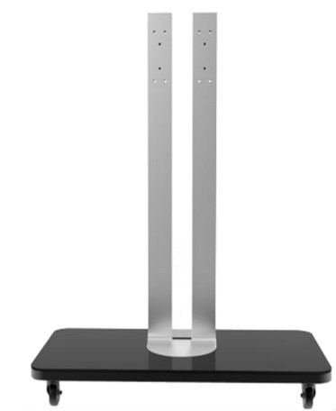 Stand pentru display interactiv HORION, 86-98 inch, din oțel carbon și sticlă securizată
