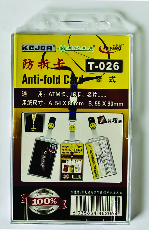 Suport card vertical, anti-alunecare, plastic, 54x85 mm, transparent