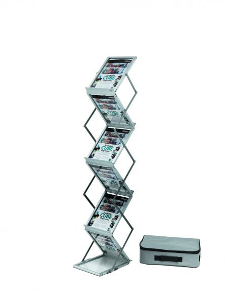 Suport cataloage, 275x370x1500 mm, aluminiu, Deflect-o