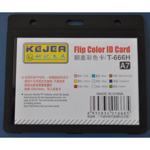 Suport orizontal tip flip pentru ID carduri din PP color Kejea