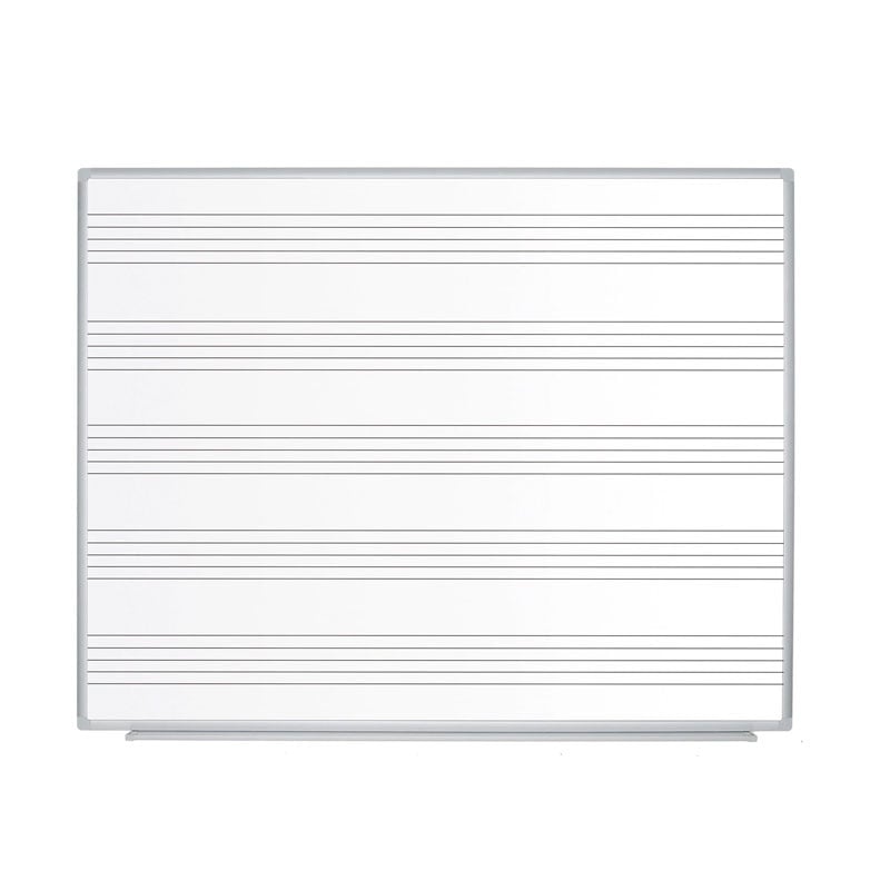 Tablă magnetică, 120x200 cm, ramă aluminiu, cu portativ, Bi-Office