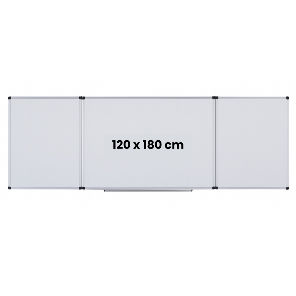Tablă magnetică triptică Optima, 120x180cm + 2 x 90x120cm, cu 5 suprafete de scris
