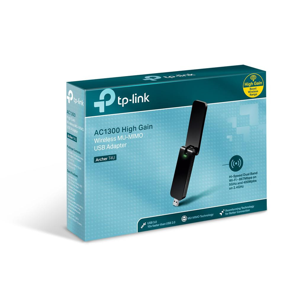Adaptor wireless TP-Link, AC1300 Dual-band, 867/400Mbps,USB3.0,Realtek ,2T2R, WPS