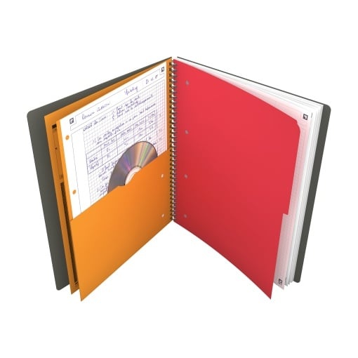 Agendă Oxford Internațional Active Book, A4+ 80 file, hârtie Optik 90g/mp, spiră dublă, scribzee, pătrățele, culoare portocalie (Copy 1) - 1 | YEO