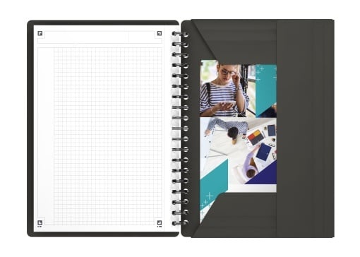 Agendă Oxford Internațional Meeting Book, B5 80 file, hârtie Optik 90g/mp, spiră dublă, scribzee, pătrățele, culoare gri - 3 | YEO