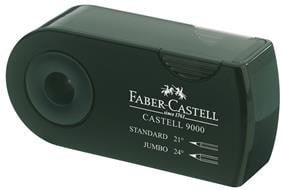 Ascutitoare plastic dubla Sleeve Faber Castell VERDE - 1 | YEO