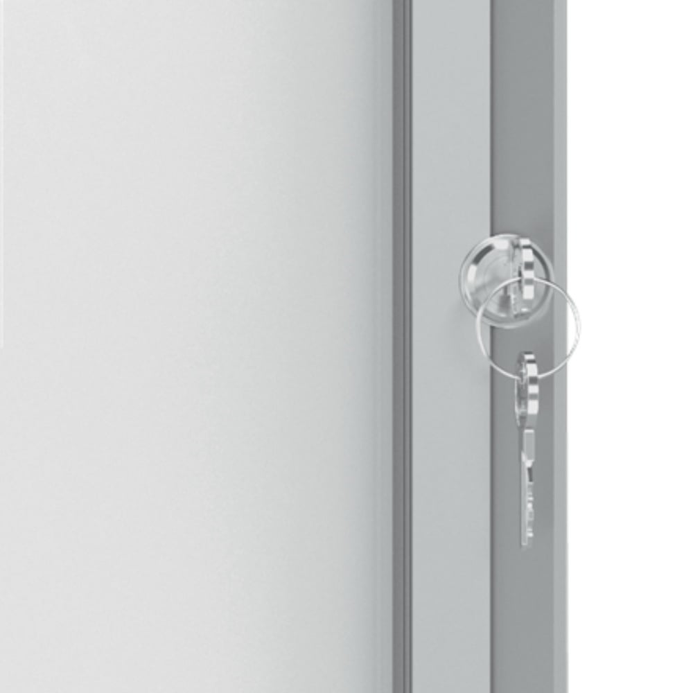 Avizier magnetic NOBO Premium Plus, interior, otel emailat, 4x A4, cu usa si cheie, alb - 2 | YEO