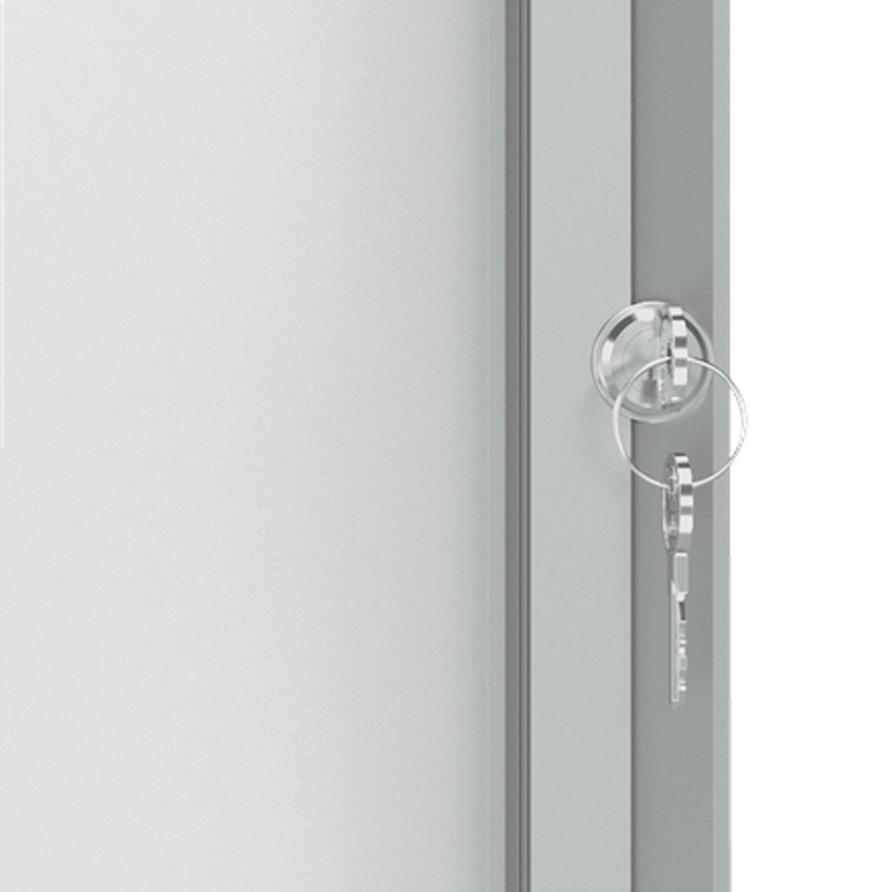 Avizier NOBO Premium Plus, interior, otel emailat, 6x A4, cu usa si cheie, magnetic, alb - 1 | YEO