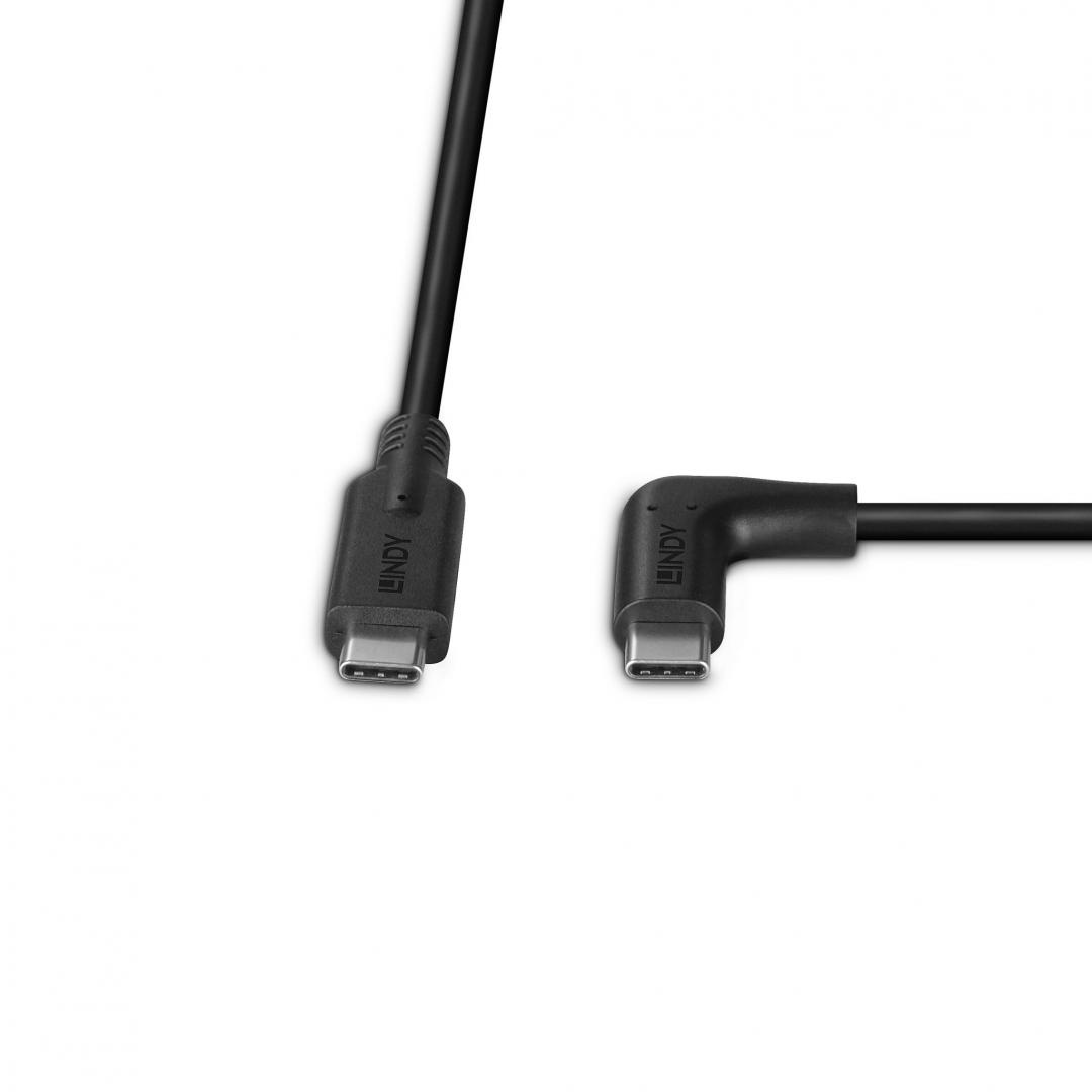 Cablu Lindy USB C, 90°, 10Gbps, 1m negru - 2 | YEO