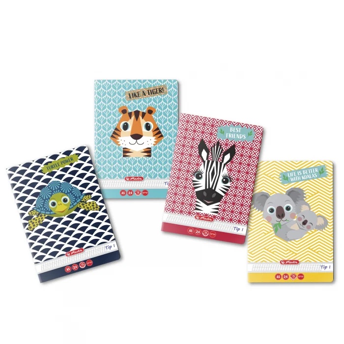 Caiet A5 24 File TIP I Cute Animals