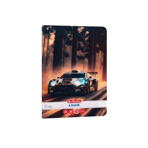 Caiet Herlitz motiv Race cars, A4, 60 file, hârtie 70g/Mp Fsc Mix, colțuri rotunjite, dictando - 1 | YEO