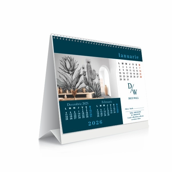 Calendar birou personalizat integral 180x135mm (dimensiune file) - 1 | YEO