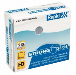 Capse 23/24 RAPID Strong 1000 buc/cutie - pentru 15-210 coli