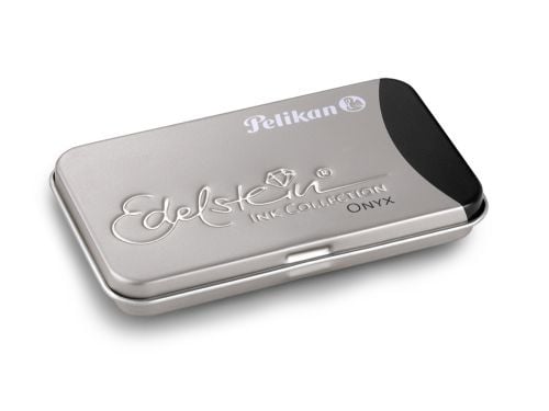 Caseta metalica Edelstein, set 6 patroane, negru onyx, Pelikan.