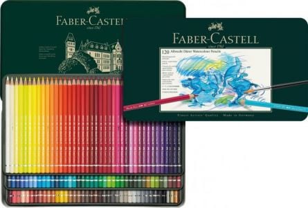 Creioane colorate acuarela 120 buc + cd a. Durer Faber-Castell - 2 | YEO