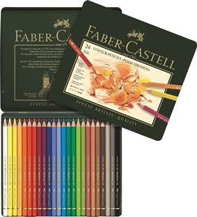 Creioane Colorate Polychromos 24 Culori Cutie Metal Faber-Castell - 1 | YEO