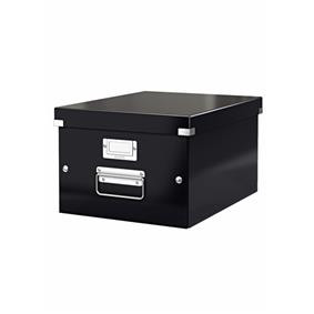 Cutie depozitare carton laminat Leitz Click & Store Medie A4 cu colțuri metalice și suport etichetă - 2 | YEO