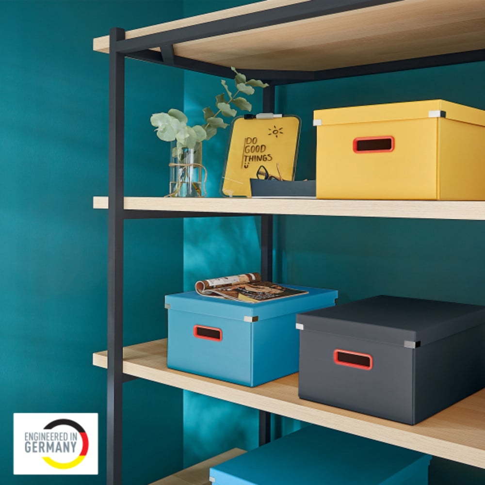 Cutie depozitare carton laminat Leitz Cosy Click & Store pliabilă cu capac și mânere 32 x 31 x 36 cm