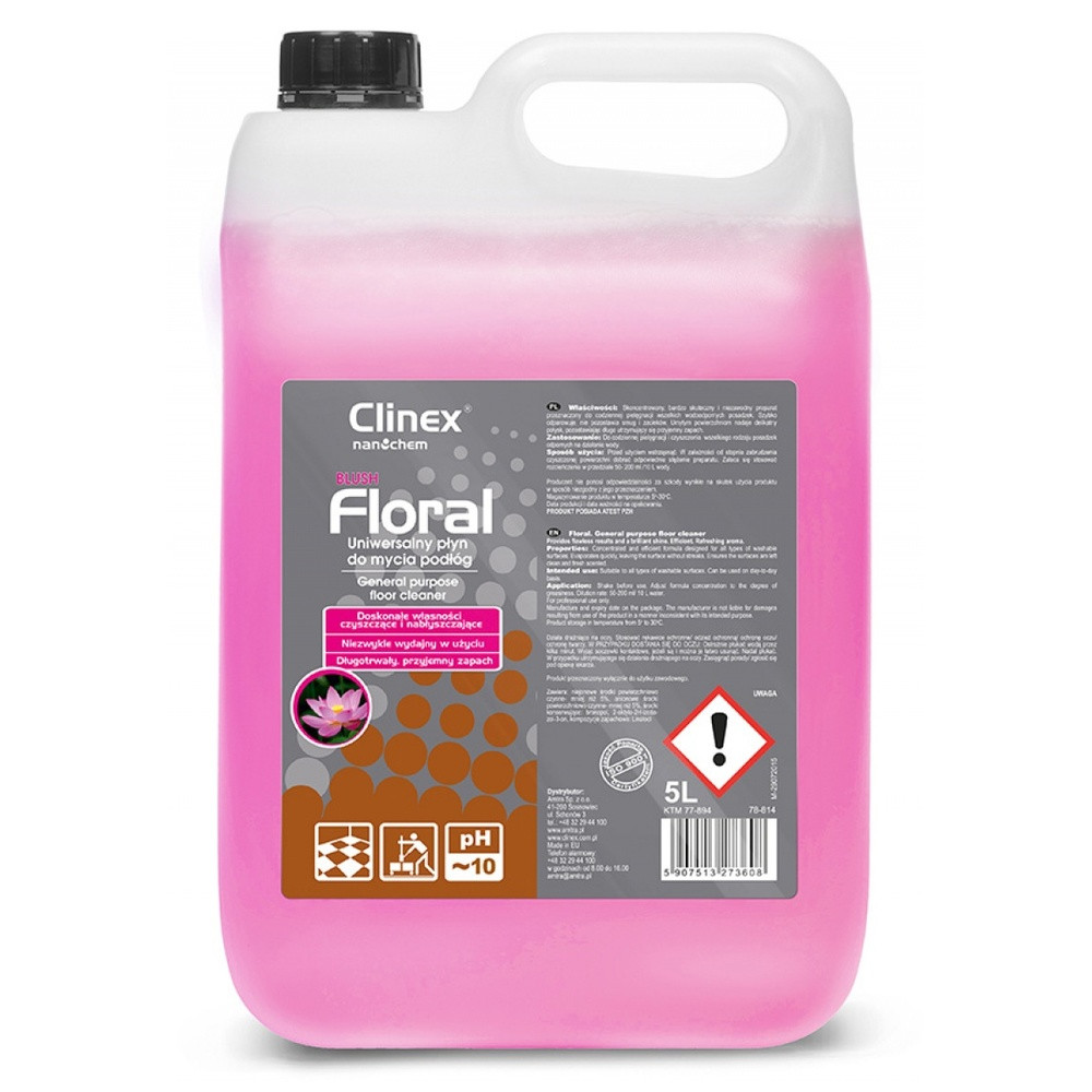 Detergent lichid pentru curățarea pardoselilor Clinex Floral Blush, 5 litri
