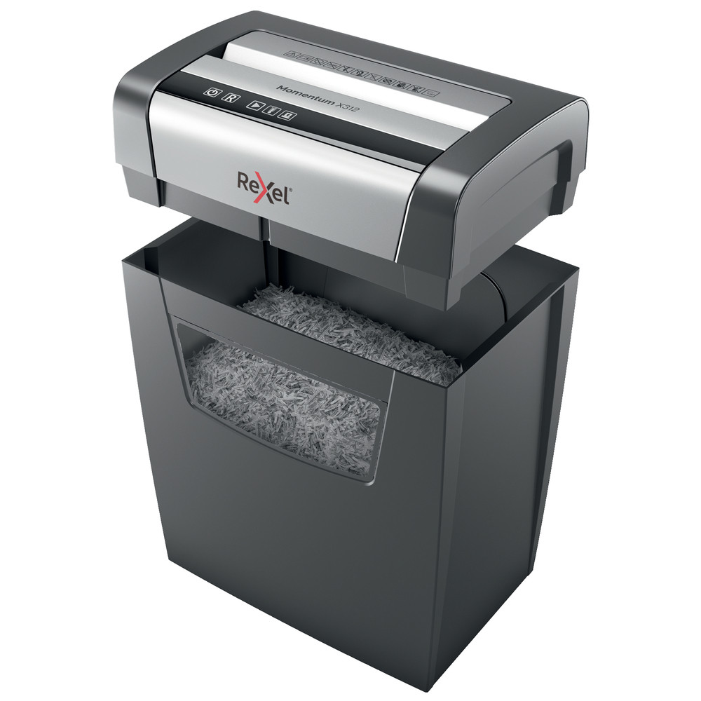 Distrugator documente REXEL MOMENTUM X312, 12 coli, P3, cross-cut (confeti) - 2 | YEO