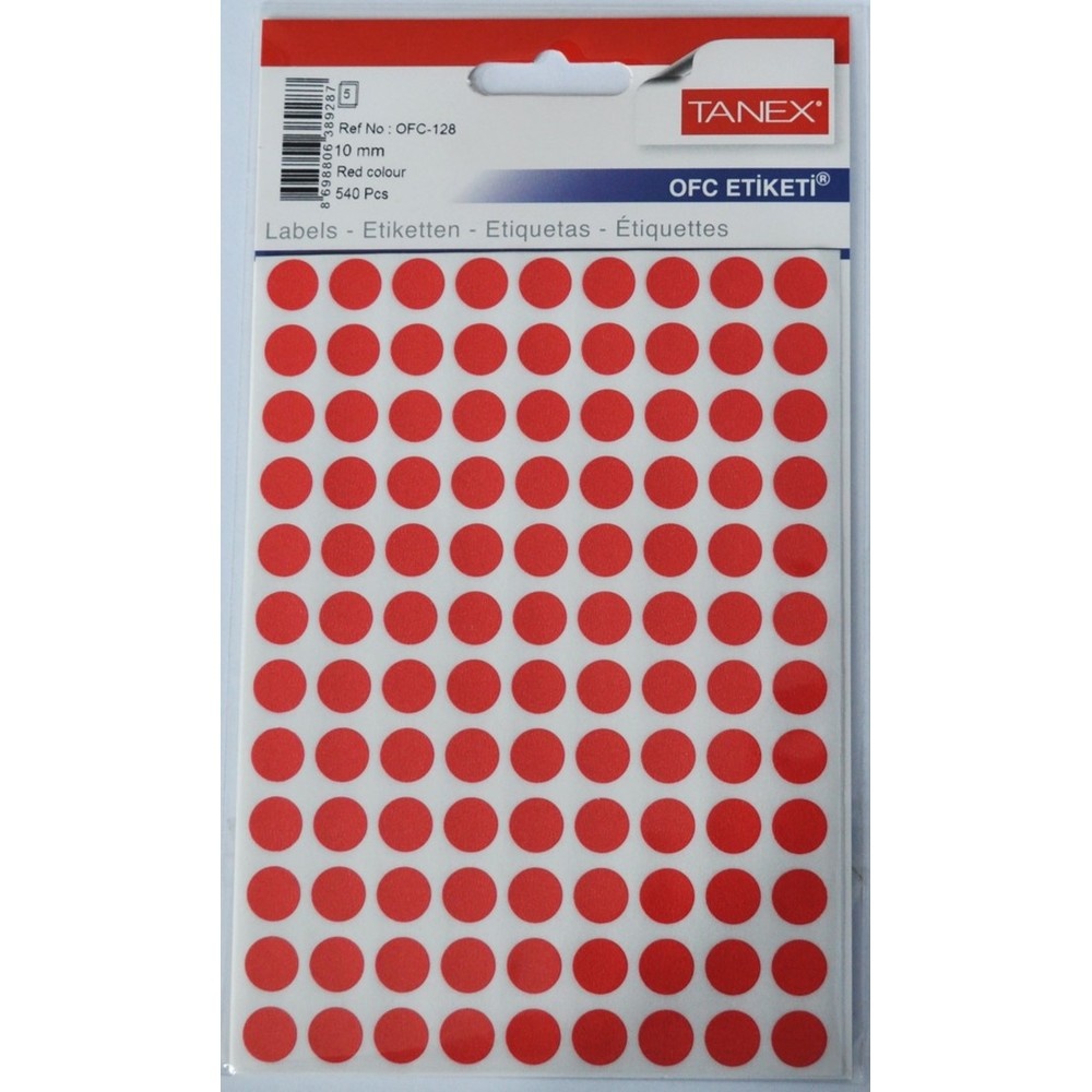 Etichete autoadezive color Tanex, D10 mm, 540 buc/set - 2 | YEO
