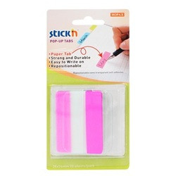 Film index autoadeziv cu tab din hartie, 38 x 50mm, 10 file/set, Stick