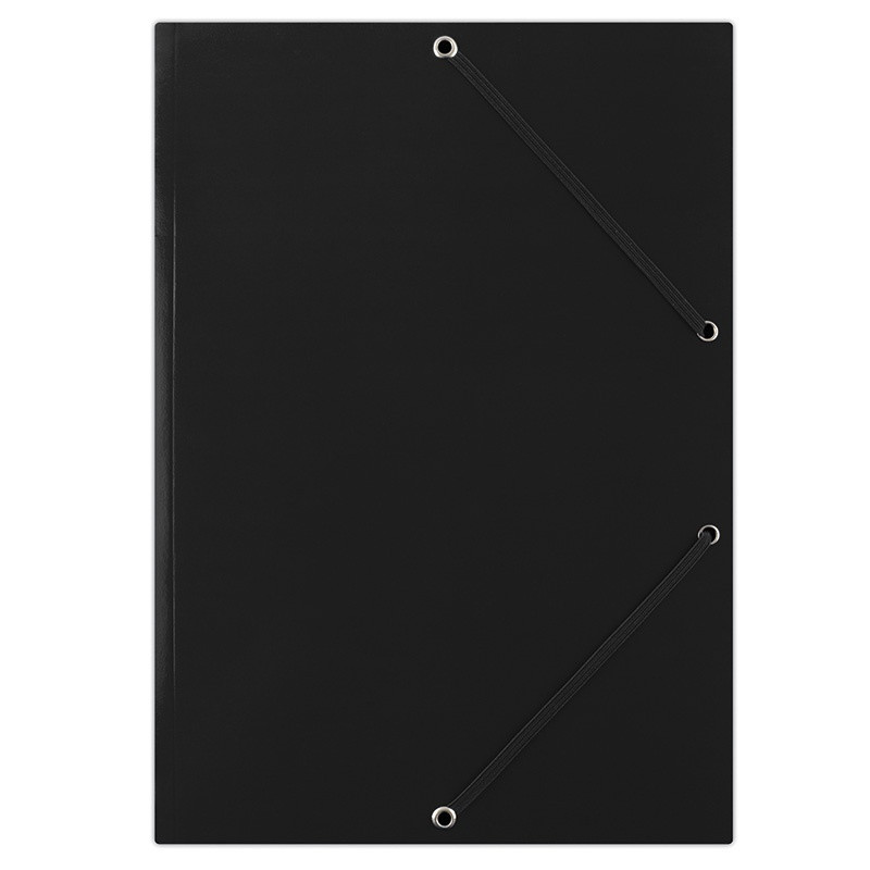 Mapa carton plastifiat cu elastic pe colțuri Donau A4 400gsm negru
