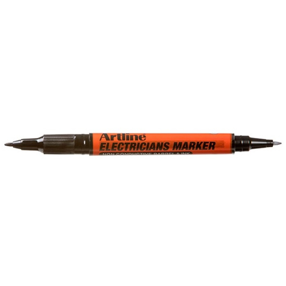 Marker pentru electricieni, corp plastic, 2 capete, vârfuri rotunde 0.4/1.0mm - negru, ARTLINE