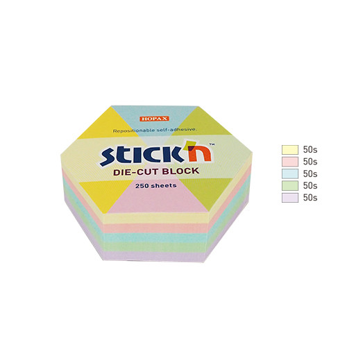 Notes autoadeziv Die-Cut - hexagon, 61 x 70 mm, 250 file, Stick
