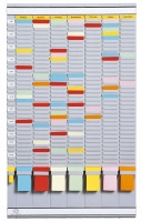 Organizator săptămânal cu T-cards, cu 35 de slot-uri, complet, DJOIS - gri deschis