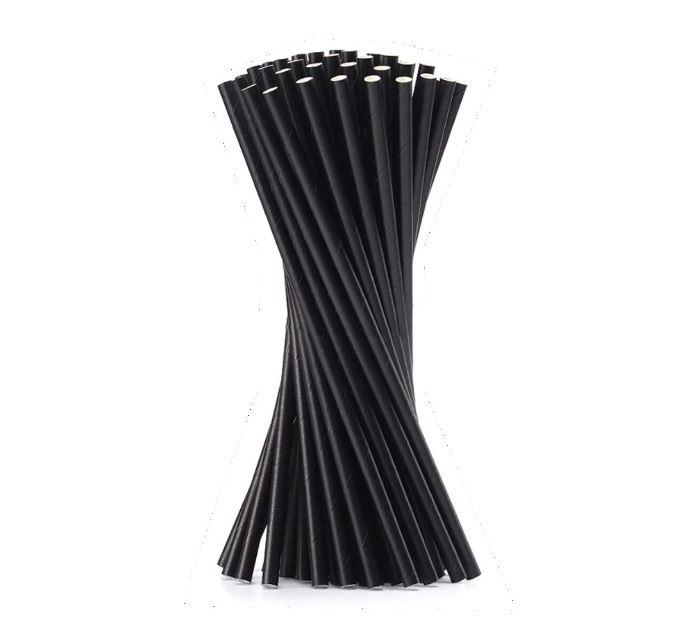 Paie negre drepte BIO, 25 cm, 150 bucati