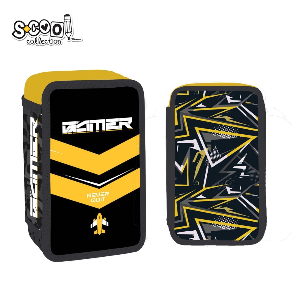 Penar băieți echipat S-COOL Gamer, 3 fermoare, 39 piese, 14x6.5x20 cm