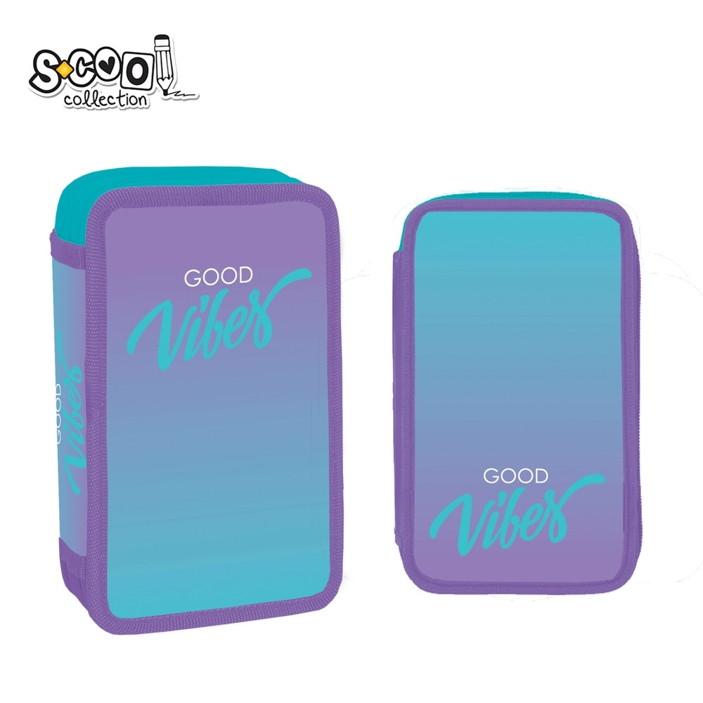 Penar băieți echipat S-COOL Good vibes, 2 fermoare, 29 piese, 14x5x20 cm