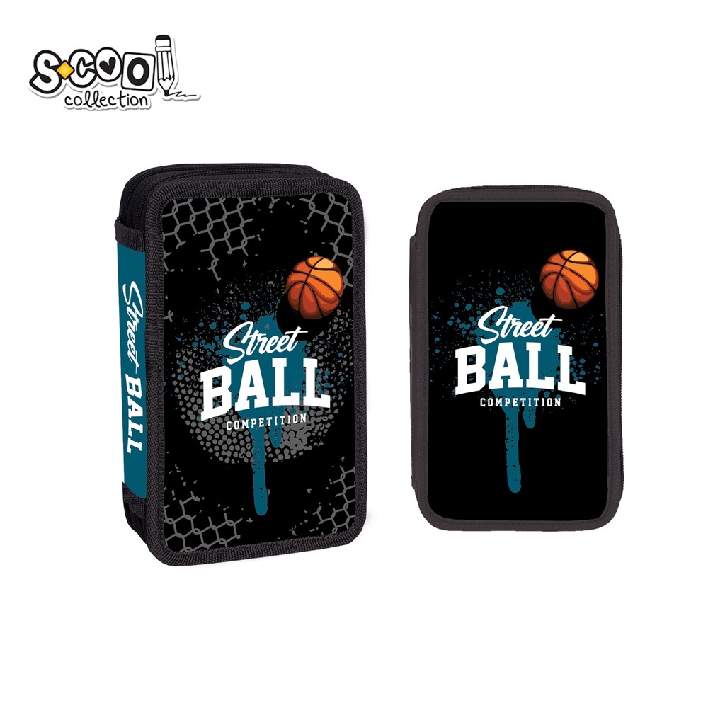 Penar băieți echipat S-COOL Street ball, 2 fermoare, 29 piese, 14x5x20 cm