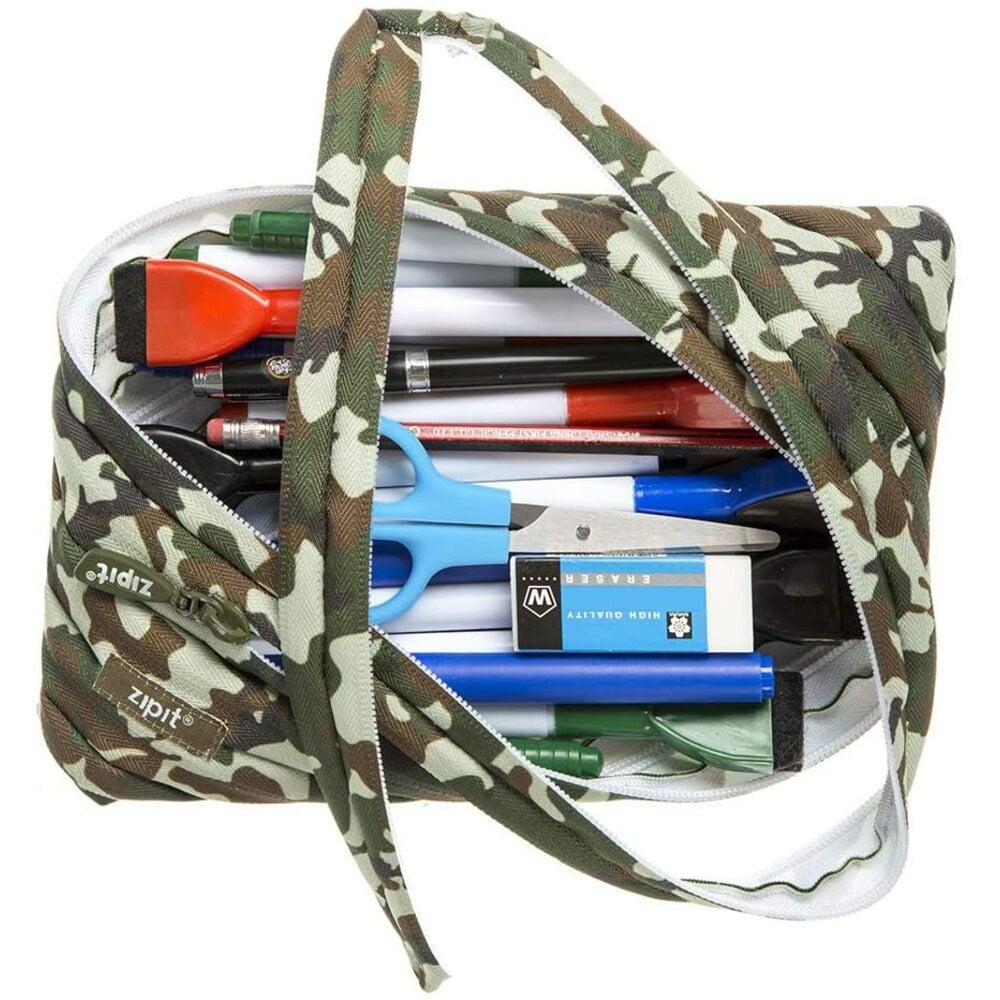 Penar cu fermoar, ZIPIT Camo Jumbo - camuflaj verde - 1 | YEO