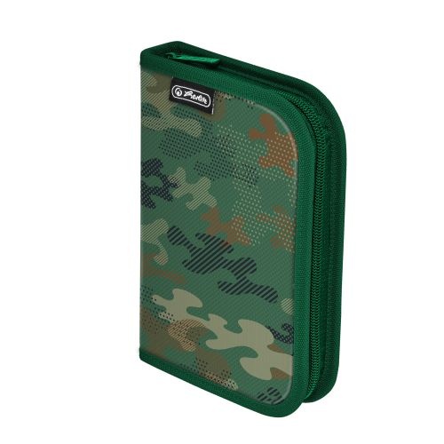 PENAR HERLITZ ECHIPAT, 34 PIESE, CU 2 CLAPE, DIMENSIUNE 13,5 X 19,5 X 3,5 CM, MOTIV GREEN ARMY