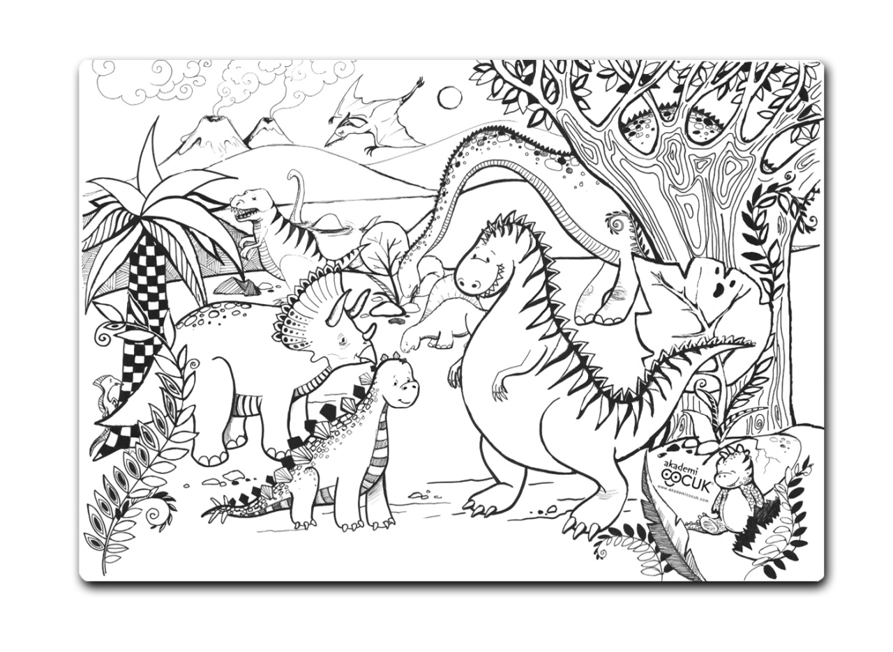 Planșă Funny Mat – Era Jurasic + cadou set instrumente de colorat - 2 | YEO