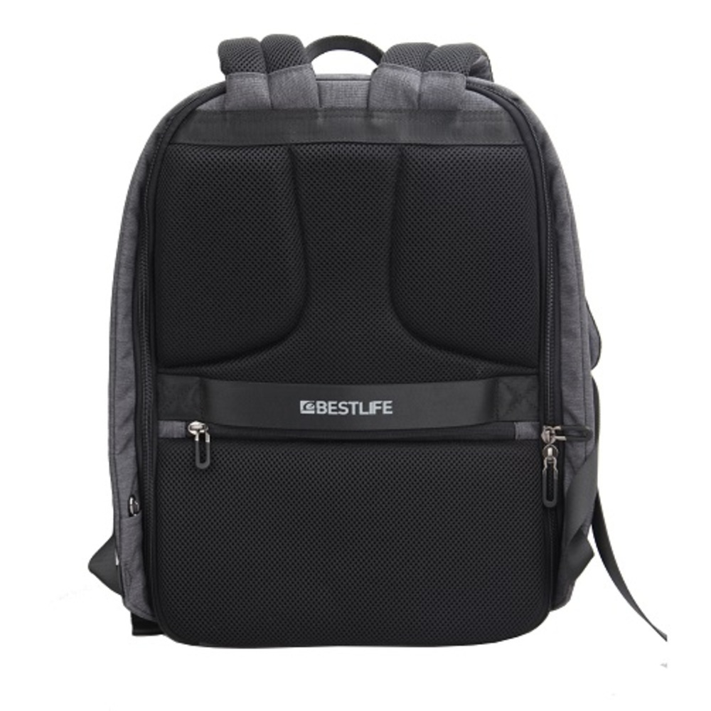 Rucsac Bestlife Travel Safe - gri/gri inchis - laptop 16 inch, charge pentru USB si TypeC conectori - 2 | YEO