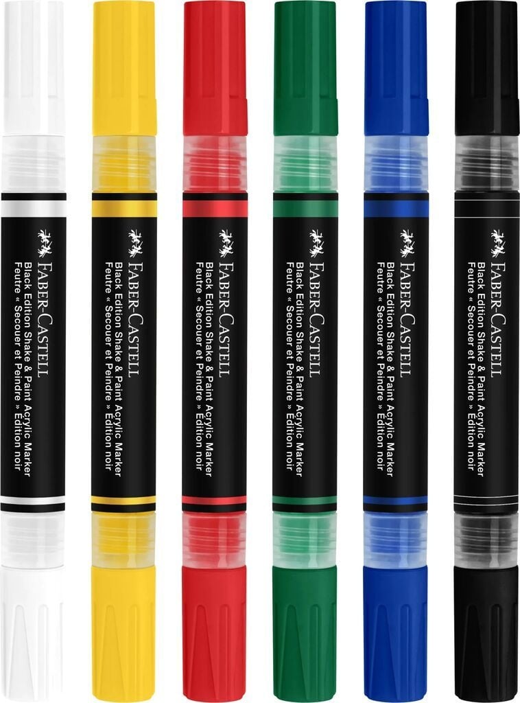 Set 6 markere acrilice Faber-castell Shake&paint., culori clasice - 2 | YEO