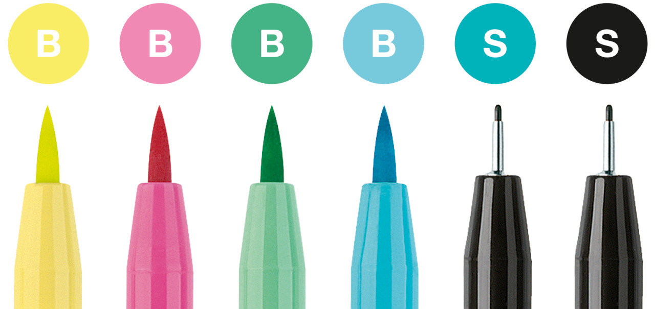 Set 6 markere Faber-castell Pitt artist pen For The Love Of Letters Be Brave Be Unique Be Yourself! - 1 | YEO