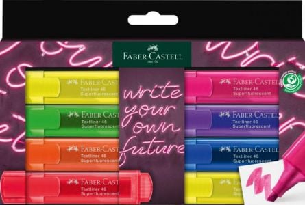 Set textmarkere Faber-castell superfluorescent Gen Z, cutie carton, 8 buc/set