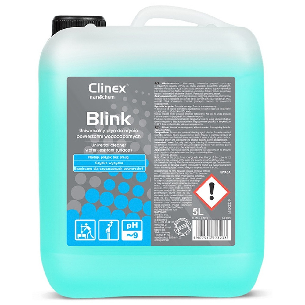 Soluție cu alcool pentru curățare suprafețe impermeabile Clinex Blink, 5L