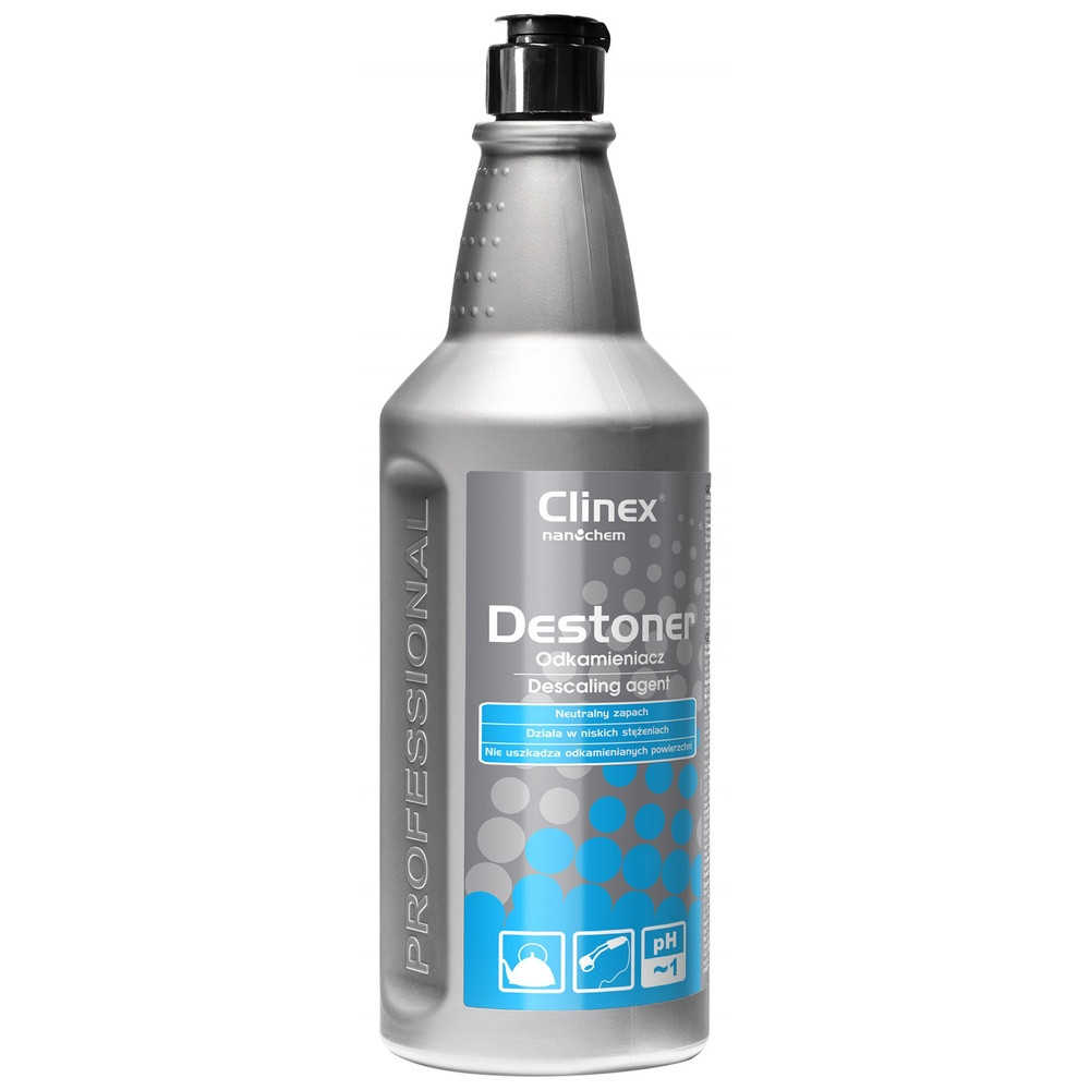 Soluție pentru curățarea depunerilor de calcar Clinex Destoner, pentru aparate electrocasnice, 1 litru