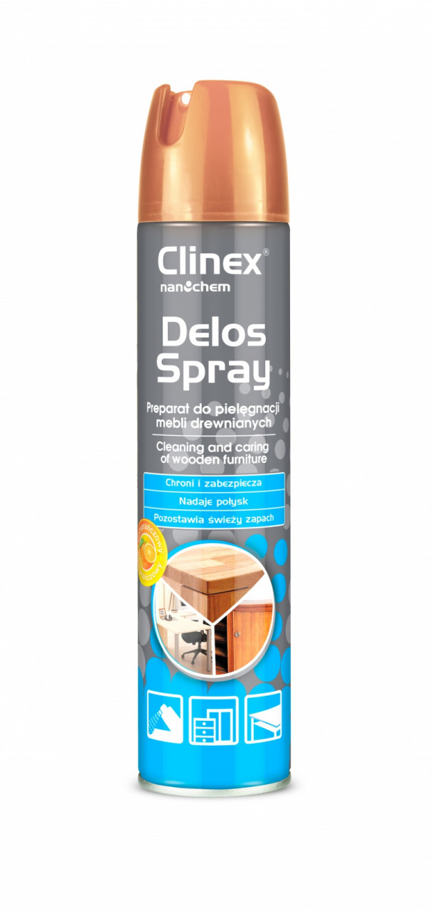 Spray pentru curățare și întreținere mobilă, cu efect de strălucire Clinex Delos Shine, 300 ml