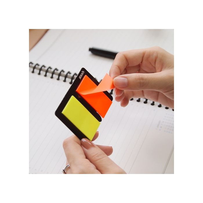 Stick index plastic transp. color 42 x 12 mm, 5 x 25 file/set index sageata, Stick