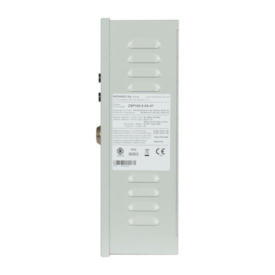 Sursa de alimentare pentru sisteme de detectie incendiu 24V/5.5A in cutie metalica Merawex ZSP100-5.5A-07 - 1 | YEO