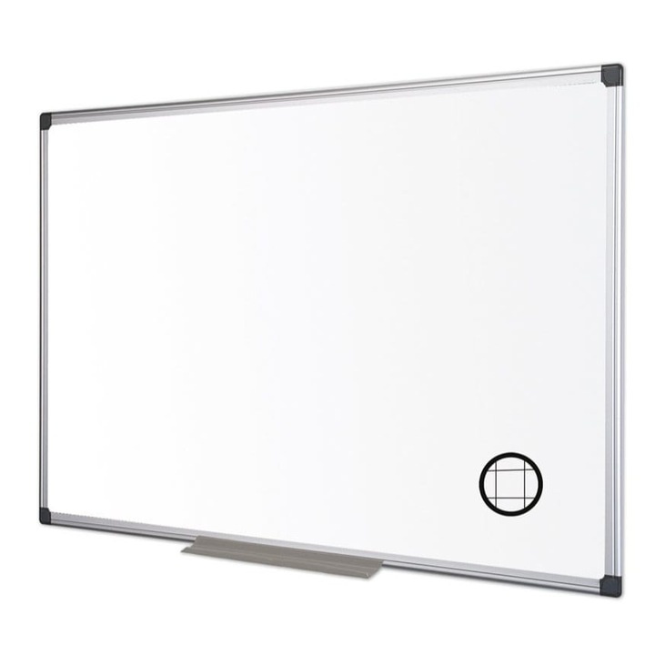 Tablă magnetică cu pătrățele fine 2.5 cm, ramă aluminiu, Bi-Office - 1 | YEO