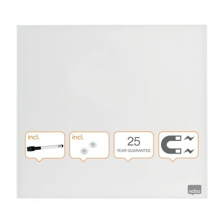 Whiteboard magnetic, 30x30 cm, sticlă, ramă aluminiu, include accesorii, NOBO Diamond